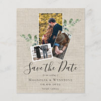 BUDGET Eucalyptus Burlap Wedding Save The Date