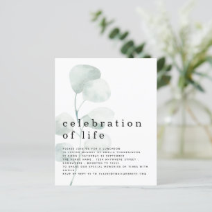 Budget Eucalyptus Celebration of Life Invitation