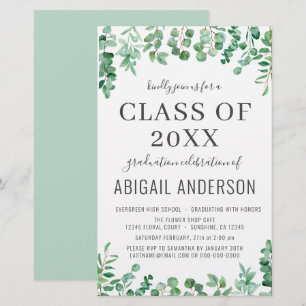Budget Eucalyptus Class of 2023 Party Invitation