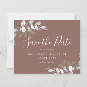 BUDGET Eucalyptus Cognac Wedding Save The Date
