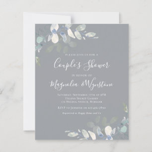 Budget Eucalyptus Couple's Shower Invitation