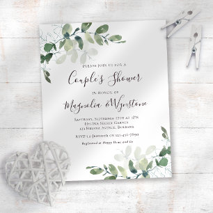 Budget Eucalyptus Couple's Shower Invitation