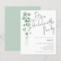 Budget Eucalyptus Disco Bachelorette Party Invite