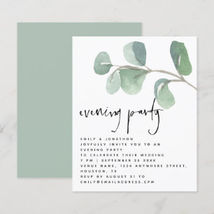 BUDGET Eucalyptus Evening Party Wedding