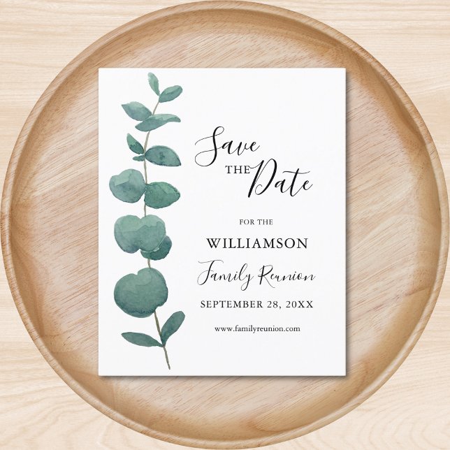 Budget Eucalyptus Family Reunion Save the Date (Creator Uploaded)