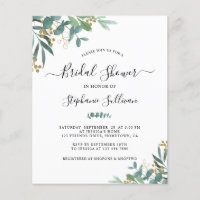 Budget Eucalyptus Feuille Invitation à la douche n