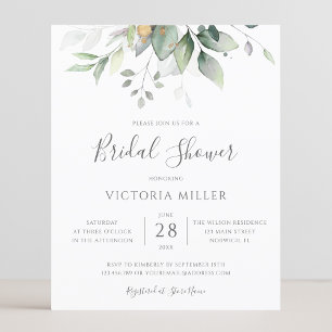 Budget Eucalyptus Feuille Invitation à la douche n