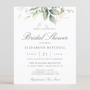 Budget Eucalyptus Feuille Invitation à la douche n