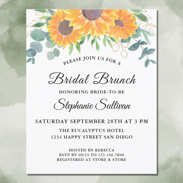 Budget Eucalyptus Floral Bridal Brunch Invitation (Creator Uploaded)