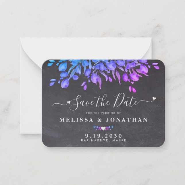 Budget Eucalyptus Foliage Wedding Save The Date Card (Front)