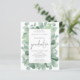 Budget Eucalyptus Frame Photo Grad Party Invite