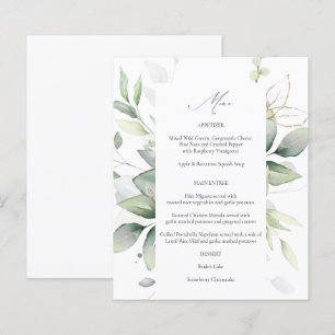 Budget Eucalyptus Glow Gold Greenery Menu 2