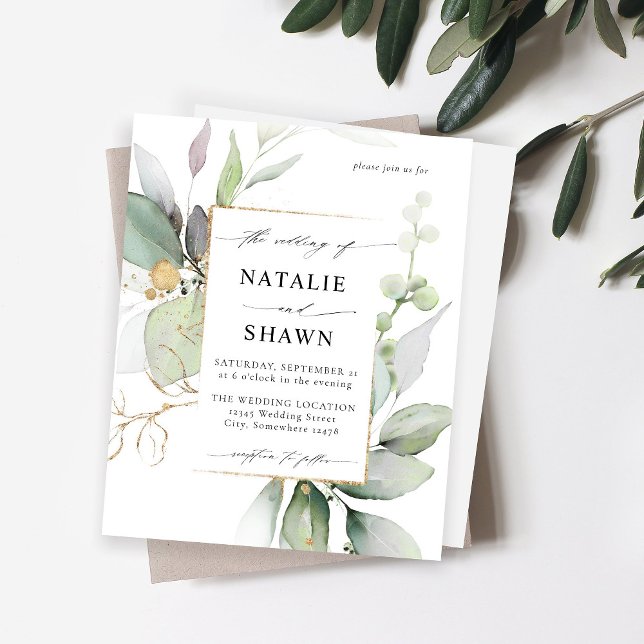 Budget Eucalyptus Glow Gold Greenery Wedding (Creator Uploaded)