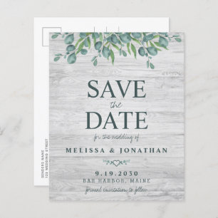 Budget Eucalyptus Green Enregistrer La Date Carte 