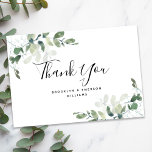 BUDGET Eucalyptus Green Foliage Wedding Thank You Card<br><div class="desc">It's wedding season and these eucalyptus thank you cards are flying off the shelf. They're perfect for handing out to guests as a thank you at your wedding reception or to give to vendors who helped to make your wedding happen. **PLEASE READ BEFORE ORDERING** 1. These SMALL note cards are...</div>