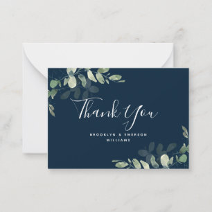 BUDGET Eucalyptus Green Foliage Wedding Thank You  Card