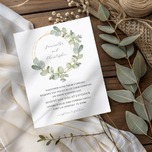 Budget Eucalyptus Green & Gold Wreath Wedding