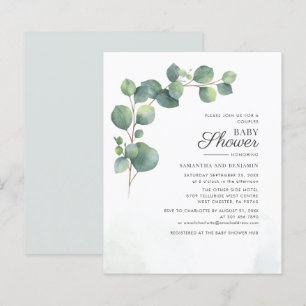Budget Eucalyptus Greenery Baby Shower Invitation