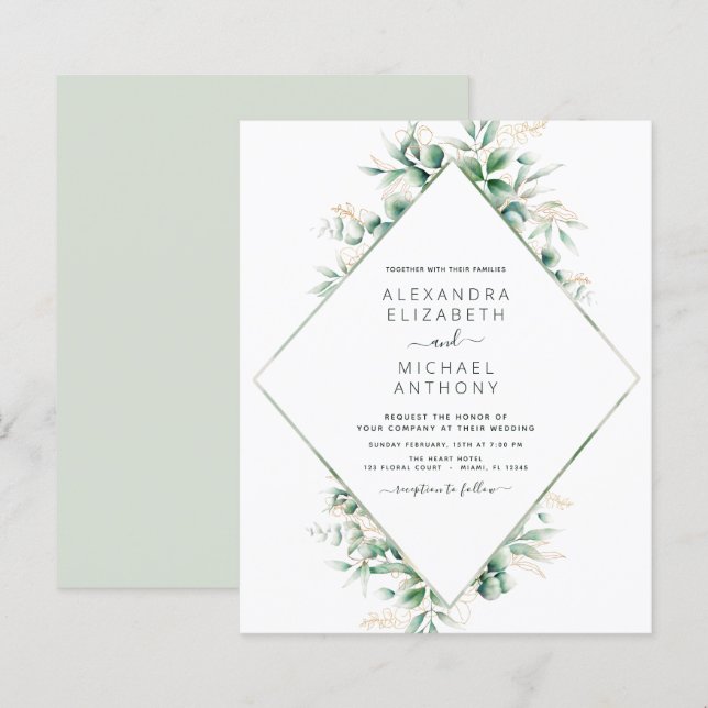 Budget Eucalyptus Greenery Elegant Wedding (Front/Back)