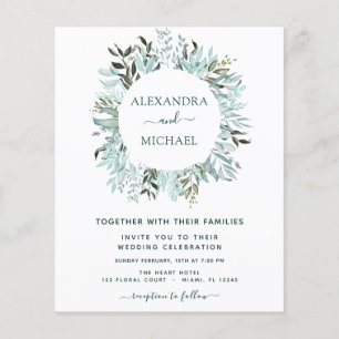 Budget Eucalyptus Greenery Elegant Wedding Flyer