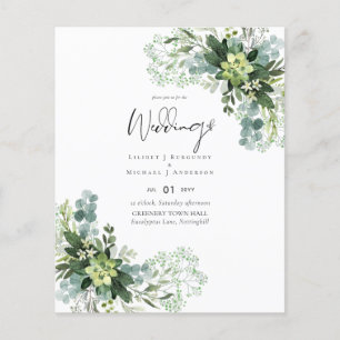 BUDGET  Eucalyptus Greenery Foliage Wedding Flyer