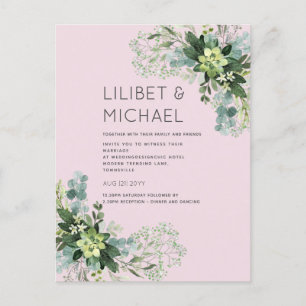 BUDGET  Eucalyptus Greenery Foliage Wedding Postcard