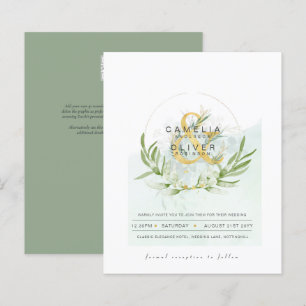 BUDGET Eucalyptus Greenery Gold Wedding QR CODE IN