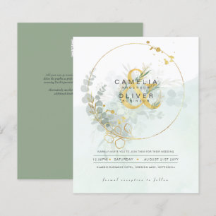 BUDGET Eucalyptus Greenery Gold Wedding QR CODE IN