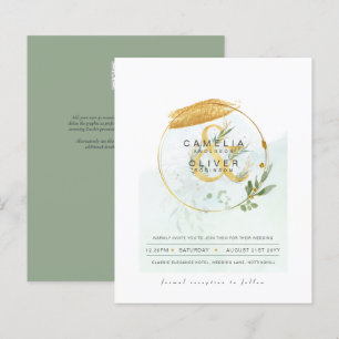 BUDGET Eucalyptus Greenery Gold Wedding QR CODE IN