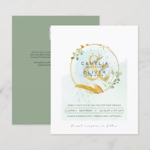 BUDGET Eucalyptus Greenery Gold Wedding QR CODE IN