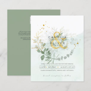 BUDGET Eucalyptus Greenery Gold Wedding QR CODE IN
