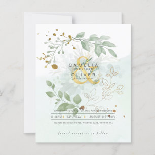 BUDGET Eucalyptus Greenery Gold Wedding QR CODE IN