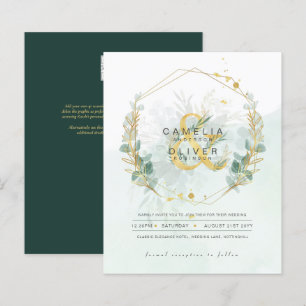 BUDGET Eucalyptus Greenery Gold Wedding QR CODE IN