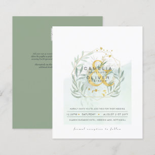 BUDGET Eucalyptus Greenery Gold Wedding QR CODE IN