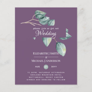 Budget Eucalyptus Greenery Leaves Wedding Invites