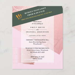 BUDGET EUCALYPTUS Greenery Leaves Wedding INVITES  Flyer