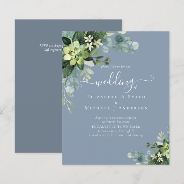 BUDGET  Eucalyptus greenery Wedding (Front/Back)