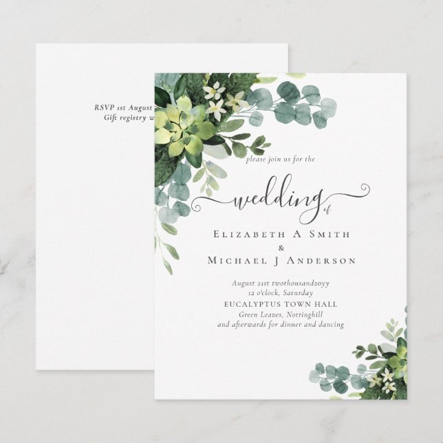 BUDGET  Eucalyptus greenery Wedding (Front/Back)