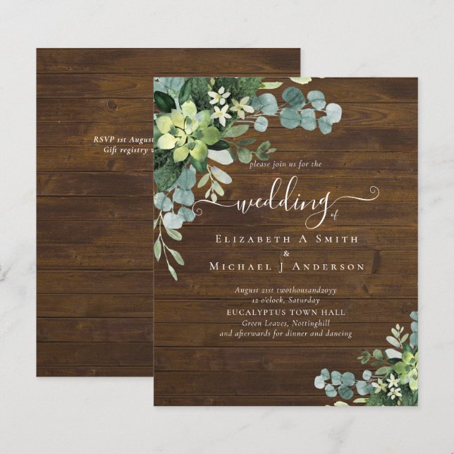 BUDGET  Eucalyptus Greenery Wedding (Front/Back)