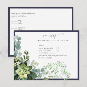 BUDGET  Eucalyptus Greenery Wedding Foliage Postca Postcard