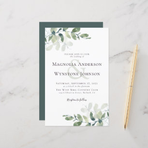 Budget Eucalyptus Greenery Wedding Invitation