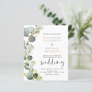Budget Eucalyptus Greenery Wedding Invitations