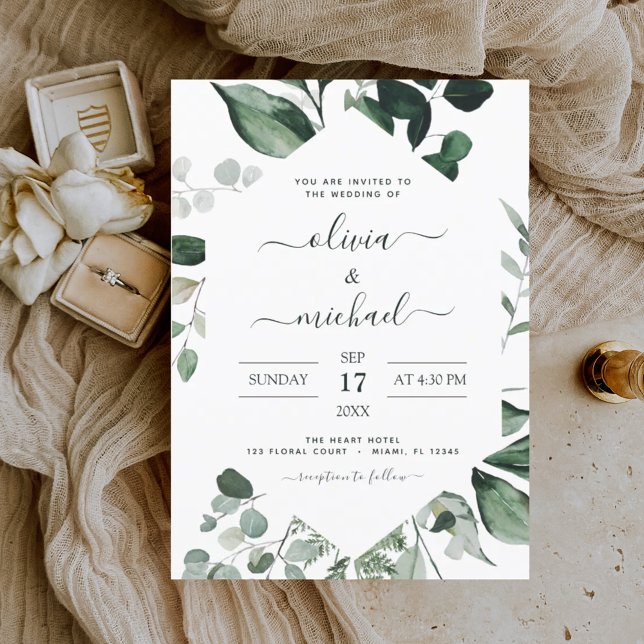 Budget Eucalyptus Greenery Wedding Invitations Flyer (Creator Uploaded)