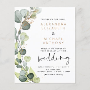Budget Eucalyptus Greenery Wedding Invitations Flyer