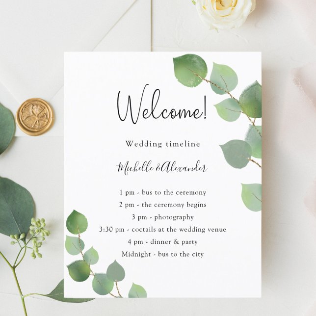 Budget eucalyptus greenery wedding program  (Creator Uploaded)