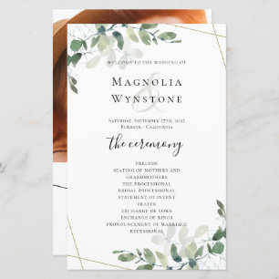 BUDGET Eucalyptus Greenery Wedding Program