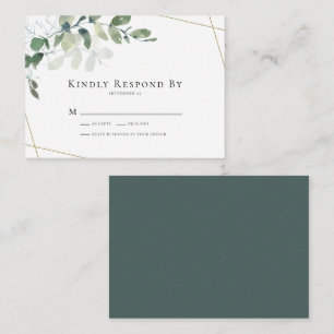 BUDGET Eucalyptus Greenery Wedding RSVP Card