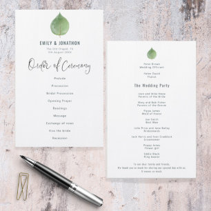 Budget Eucalyptus Leaf programme de mariage de scr