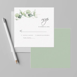Budget Eucalyptus Leaves Greenery Wedding RSVP Card