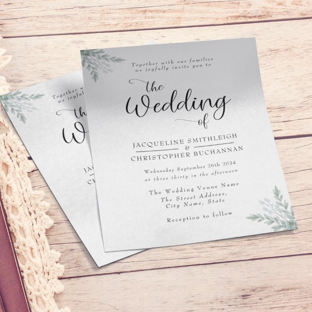 Budget Eucalyptus Leaves Wedding Invitation Flyer (Creator Uploaded)